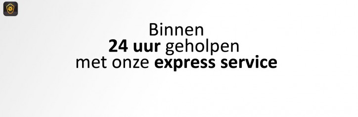 Express service zodat u reparatie binnen 24 uur gereed is.